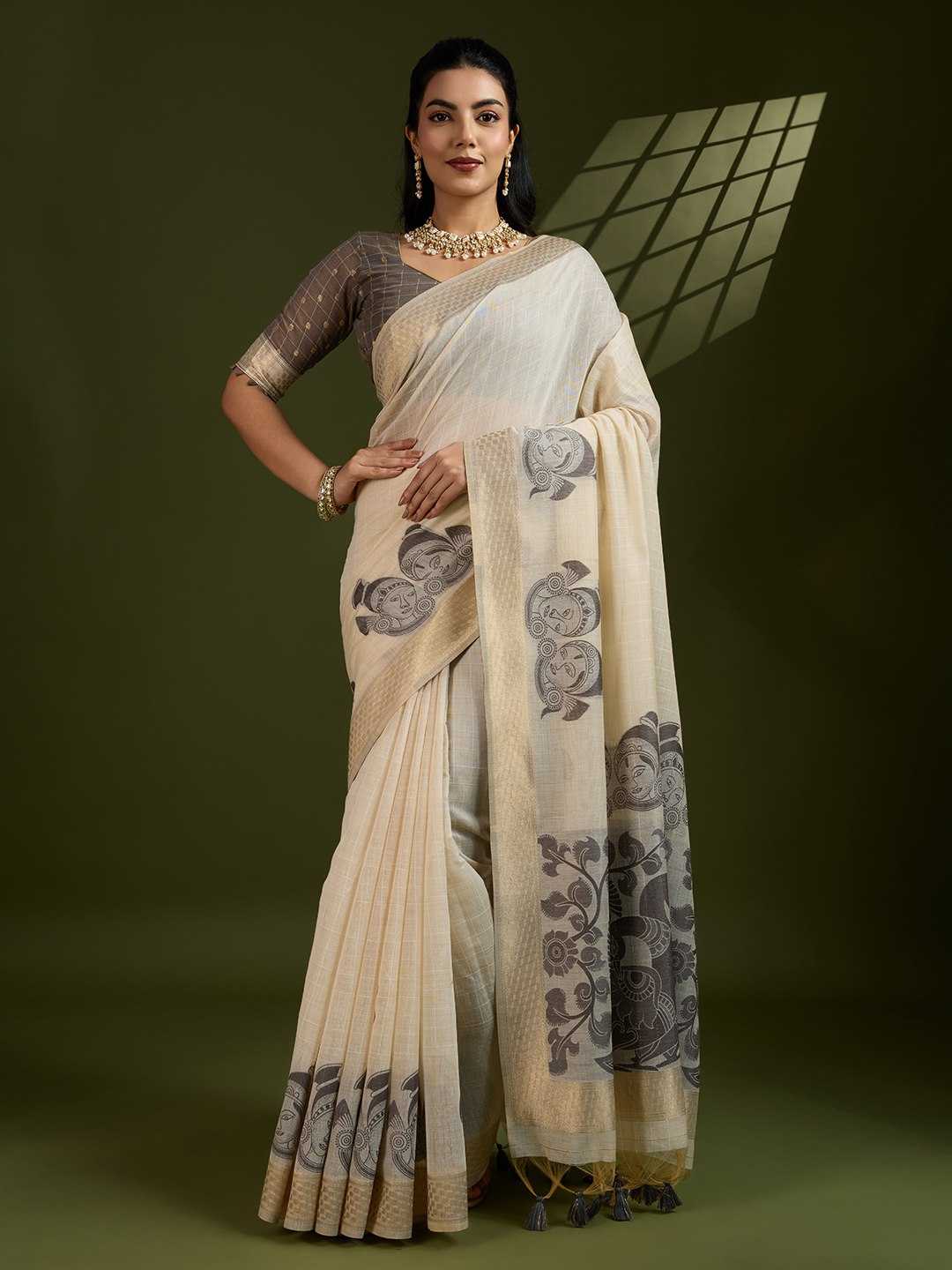 Ynf Soft Cotton KESH505 MUGA COTTON CHECKS 1 Sarees Wedding Collections Festive Collections Wholesale Kalamkari Sarees Traditional Sarees Cotton Sarees Manufacturer