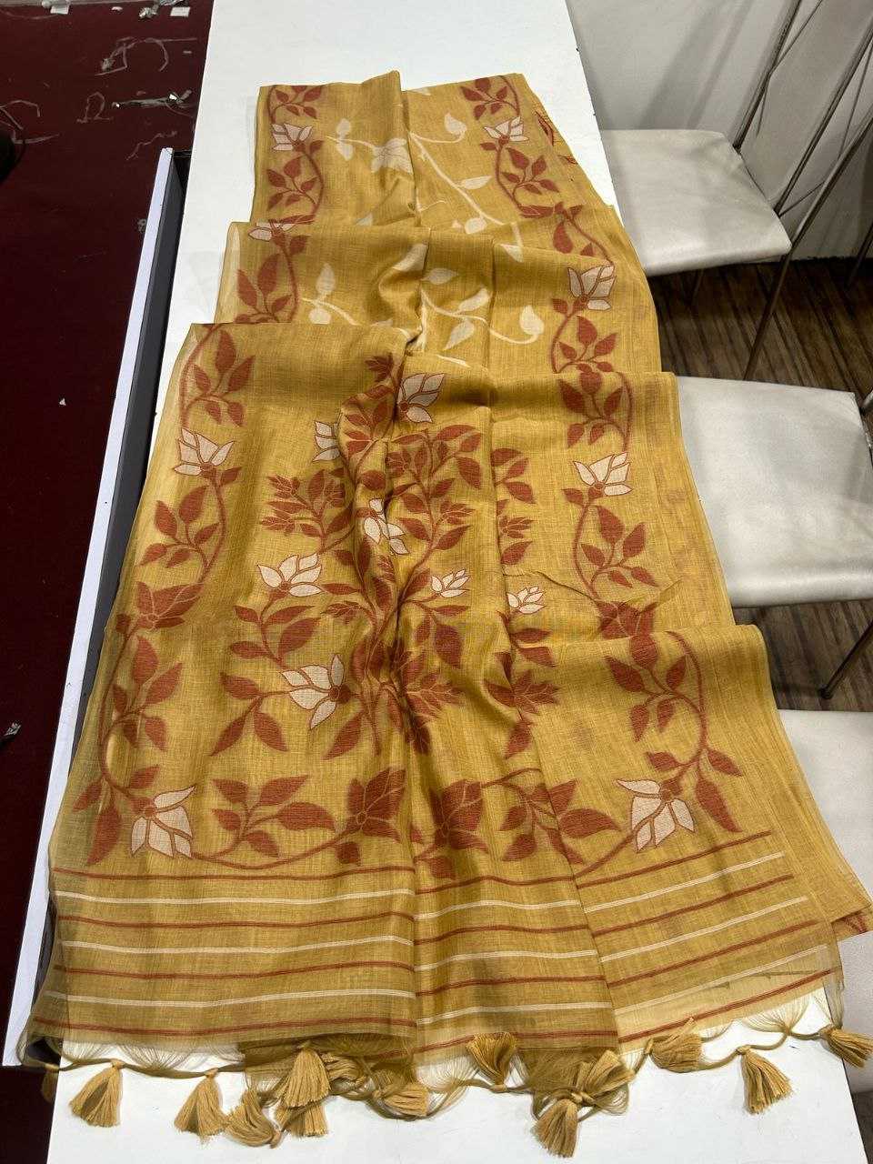 Ynf Soft Cotton KESH505 MUGA COTTON JAMDANI 10 Sarees Wedding Collections Festive Collections Wholesale Cotton Sarees Zari Sarees Sarees With Blouse Manufacturer