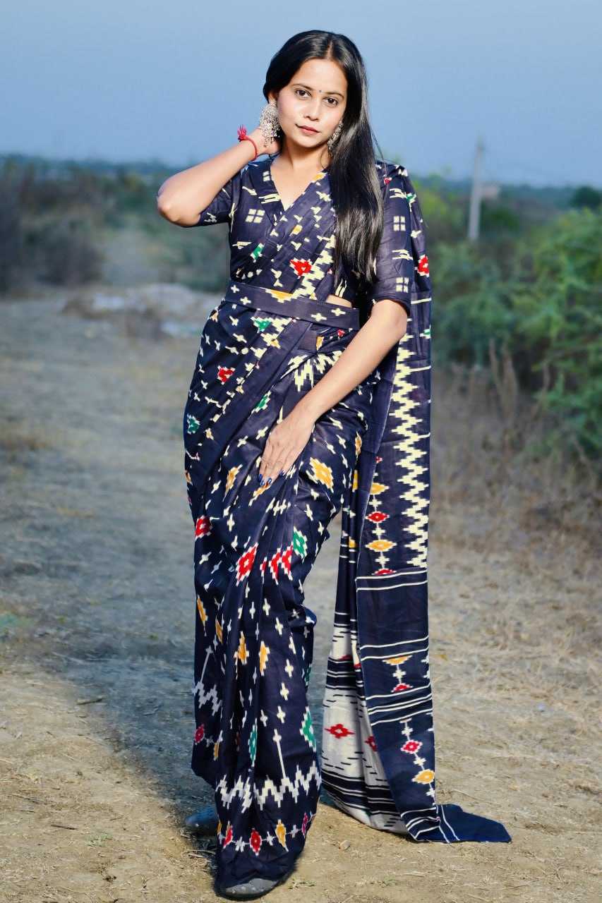 Ynf Soft Cotton RIN229 129 Sarees Wholesale Ikkat Saree Mulmul Cotton Sarees Manufacturer