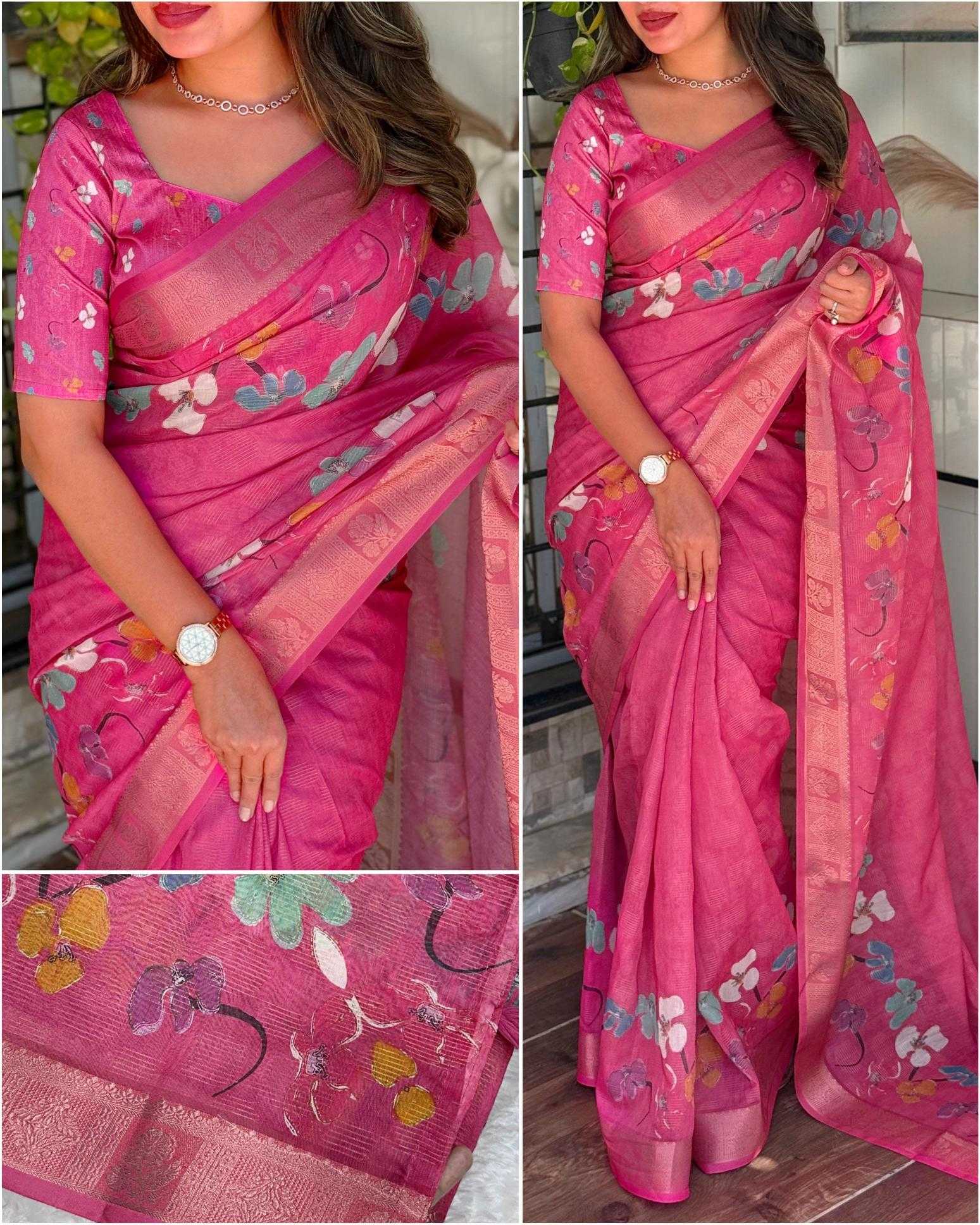 Ynf Soft Cotton Silk KESH500 Rasmika Silk Sarees Wholesale Printed Silk Saree Cotton Silk Sarees Zari Border Silk Sarees Manufacturer