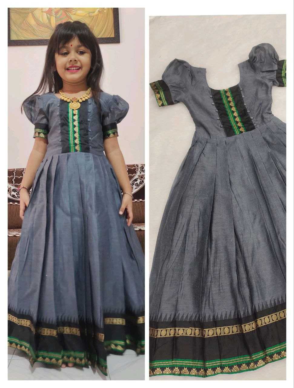 Ynf Soft Cotton Silk RIN161 MASOOM Kids Wear Festive Collections Wholesale Kids Gown Kids Ethnic Gowns Kids Silk Dress Manufacturer
