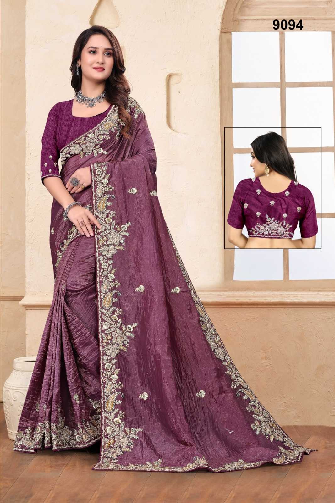 Ynf Soft Gold Crush KESH114 9094 Sarees Wholesale Sequence Sarees Embroidered Sarees Stone Work Saree Manufacturer