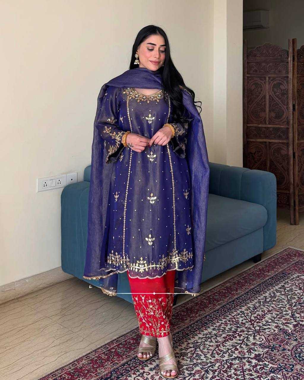 Ynf Soft Gold Crush KESH512 1695 Suits & Dresses Wedding Collections Festive Collections Wholesale Embroidery Suits Palazzo Suit Wedding Outfits Manufacturer