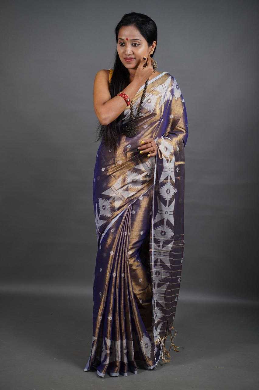 Ynf Soft Handloom KESH525 RAGA TISSUE FULL BUTTI Sarees Wholesale Cotton Sarees Lightweight Sarees Manufacturer