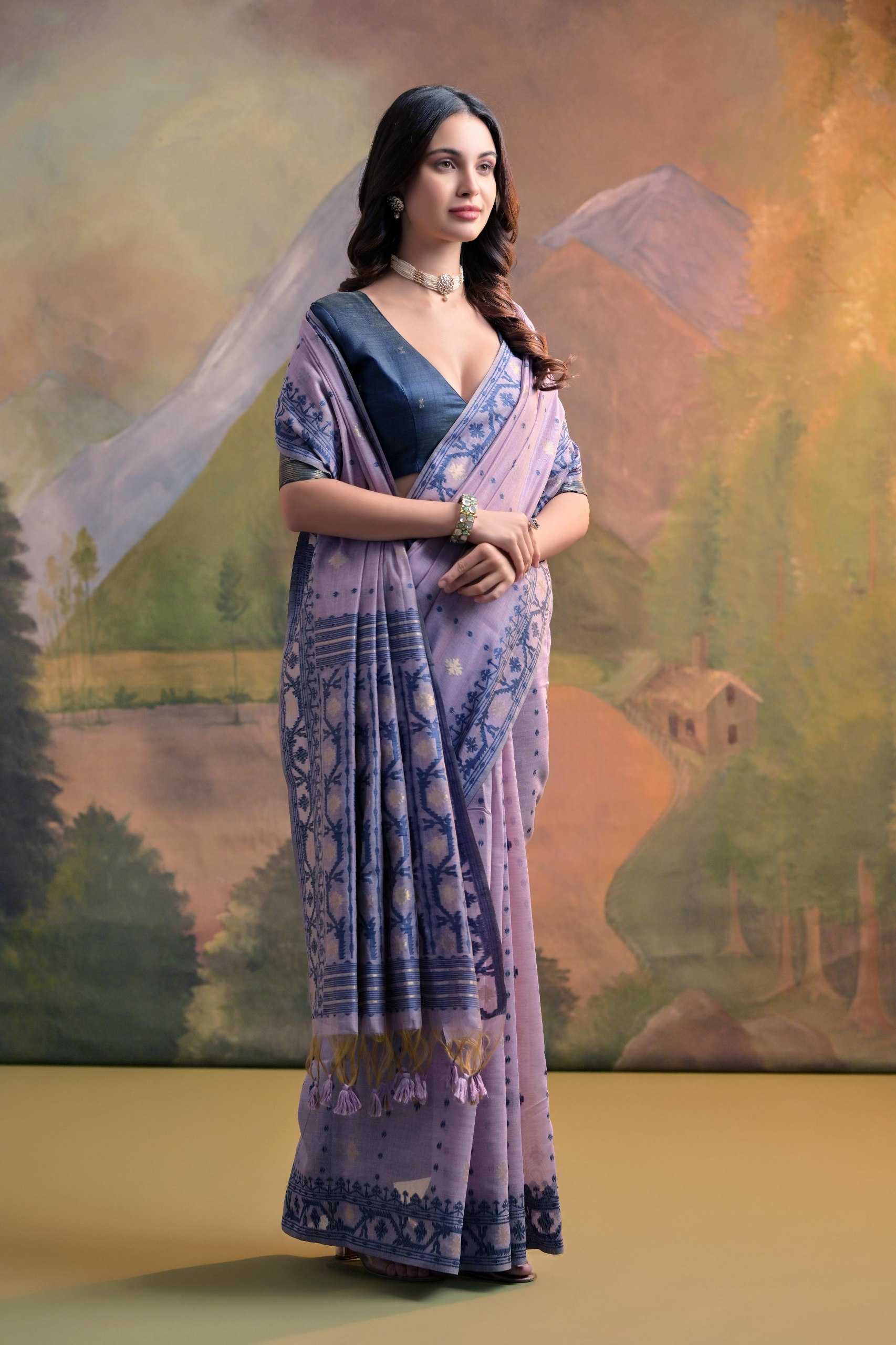 Ynf Soft Muga Silk KESH532 MUGA COTTON JAMDANI 5 Sarees Wholesale Fancy Sarees Butta Sarees Cotton Sarees Manufacturer