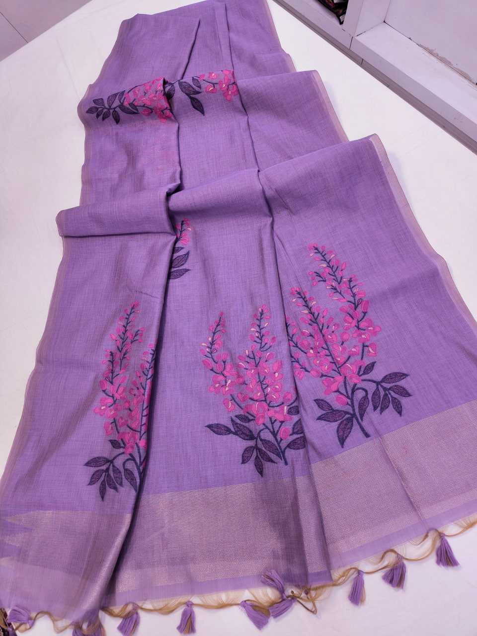 Ynf Soft Muga Silk KESH532 MUGA COTTON TREE 4 Sarees Wedding Collections Festive Collections Wholesale Floral Sarees Traditional Sarees Silk Sarees Manufacturer