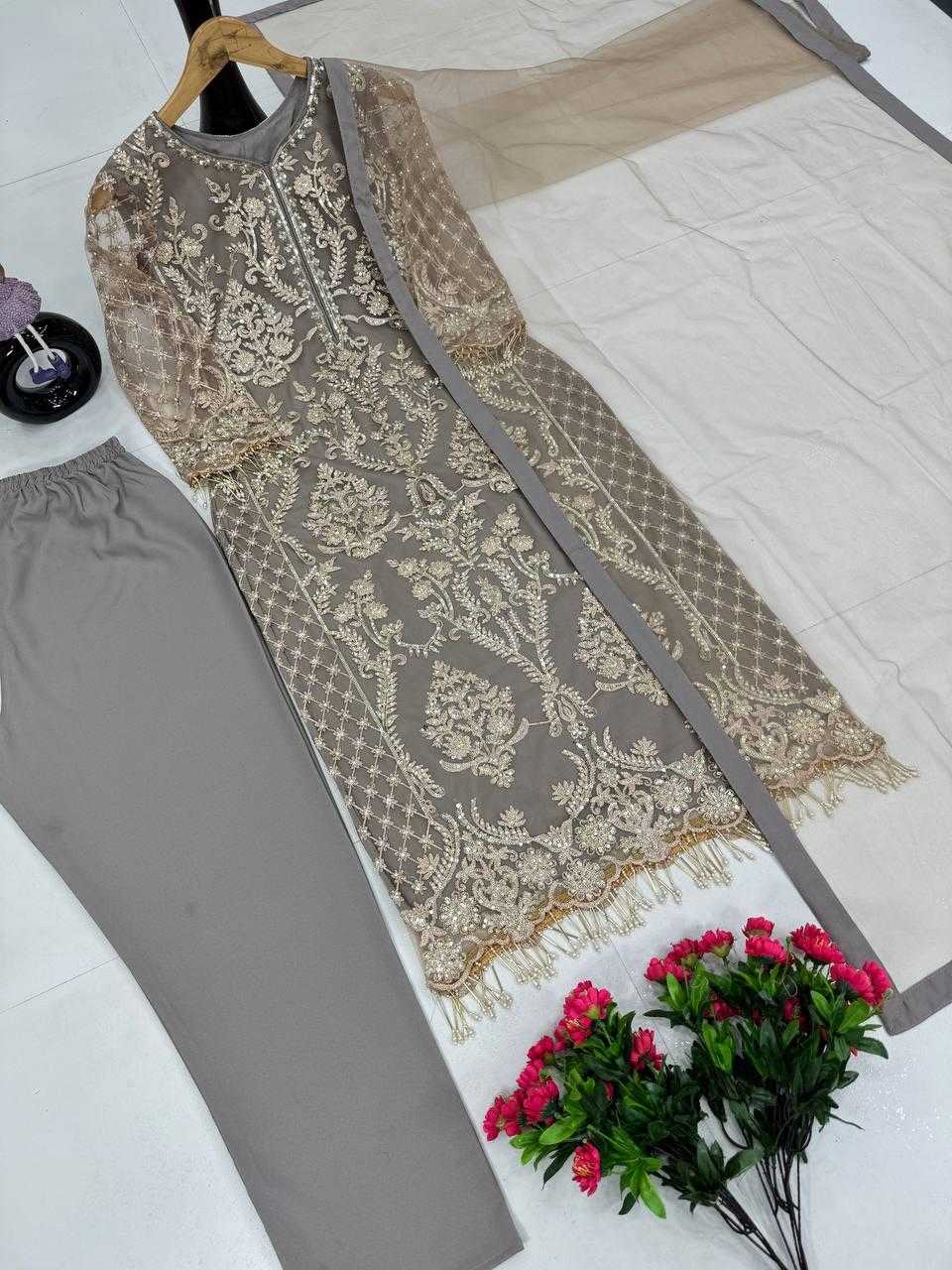 Ynf Soft Net KESH512 1674 Suits & Dresses Wholesale Ladies Suits Palazzo Suit Embroidered Suits Manufacturer