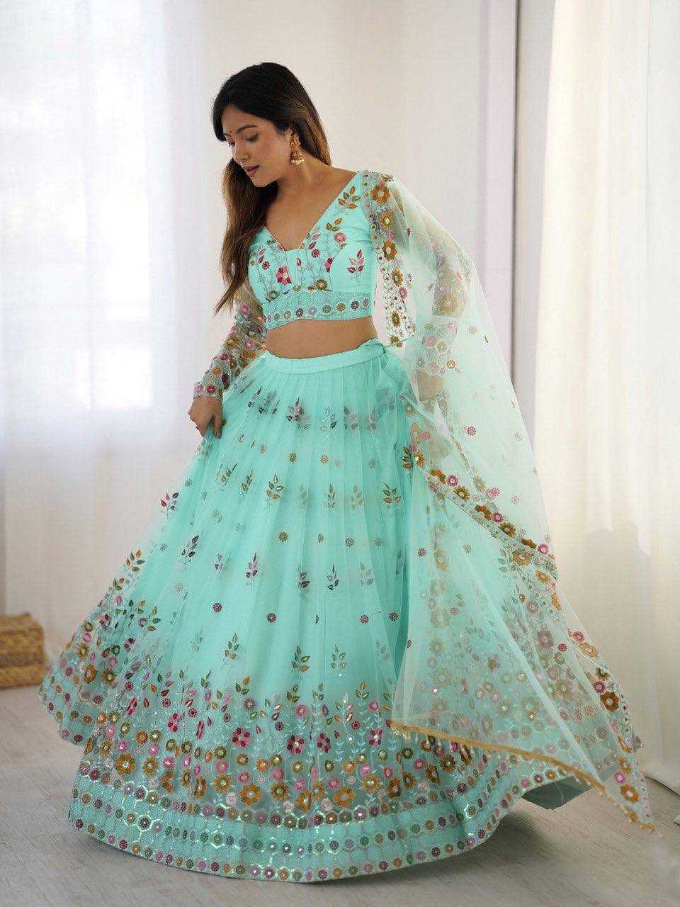 Ynf Soft Net RIN133 25 Lehengas Wedding Collections Festive Collections Wholesale Net Fancy Lehenga Sequins Lehenga Lehenga With Cancan Manufacturer