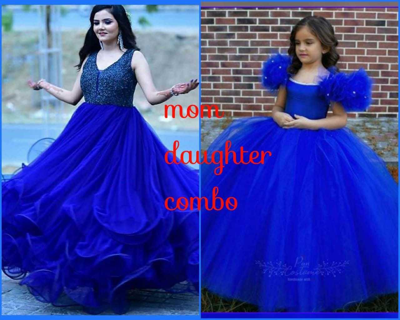 Ynf Soft Net RIN157 002 Mother & Daughter Combo Wholesale Mother Daughter Matching Gowns Manufacturer