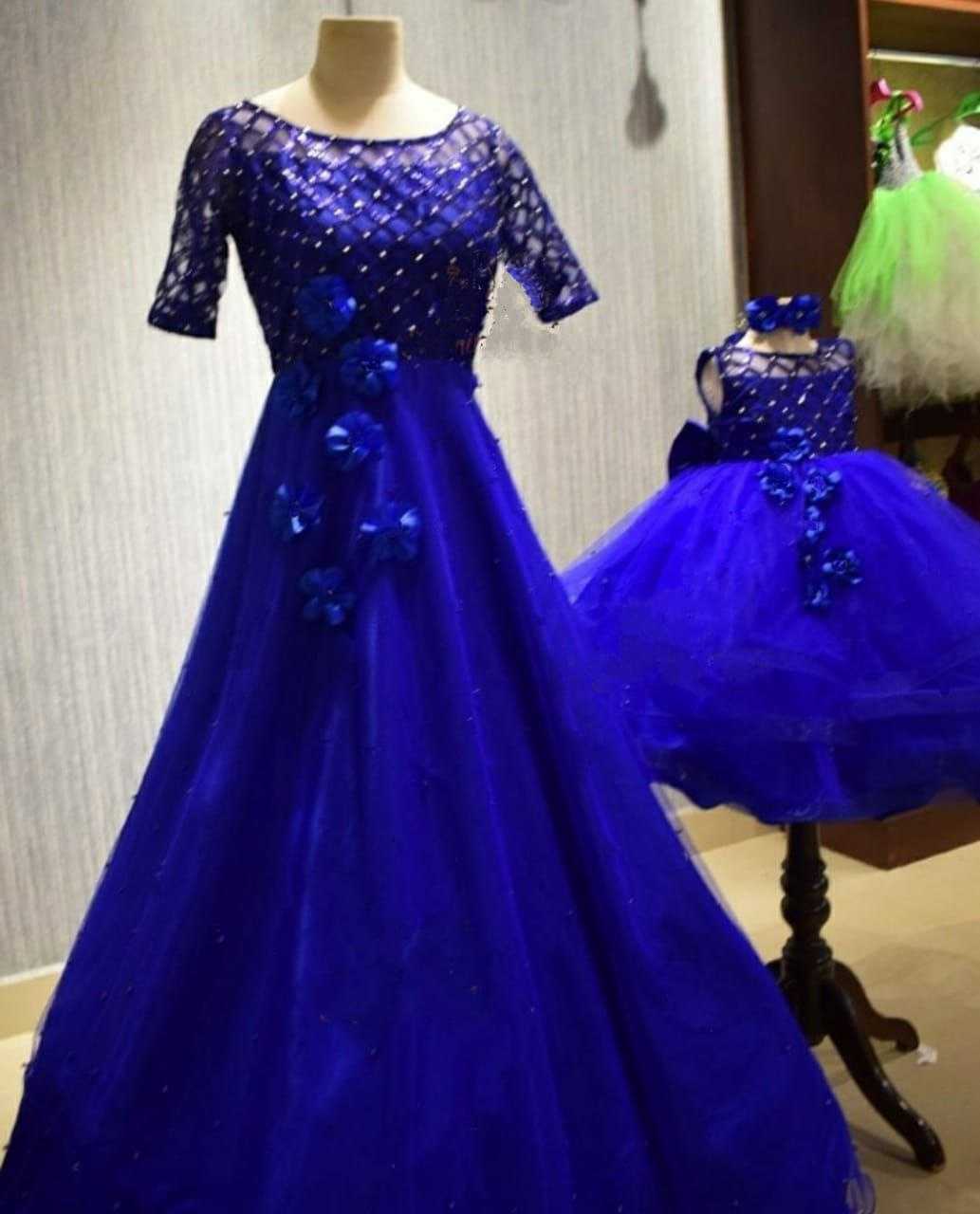 Ynf Soft Net RIN157 010 Mother & Daughter Combo Wholesale Mother Daughter Matching Gowns Manufacturer