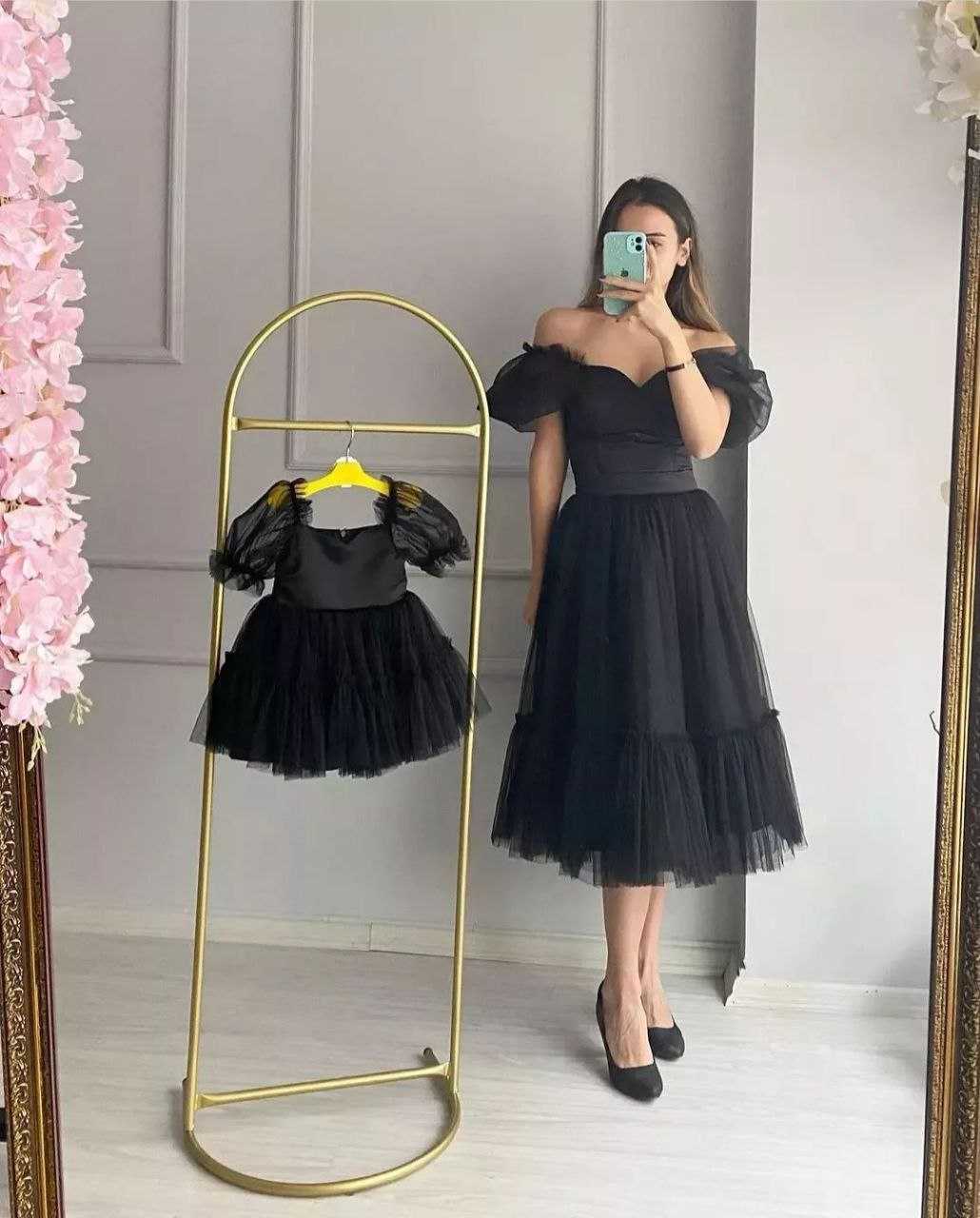 Ynf Soft Net RIN157 013 Mother & Daughter Combo Wholesale Mother Daughter Matching Gowns Manufacturer