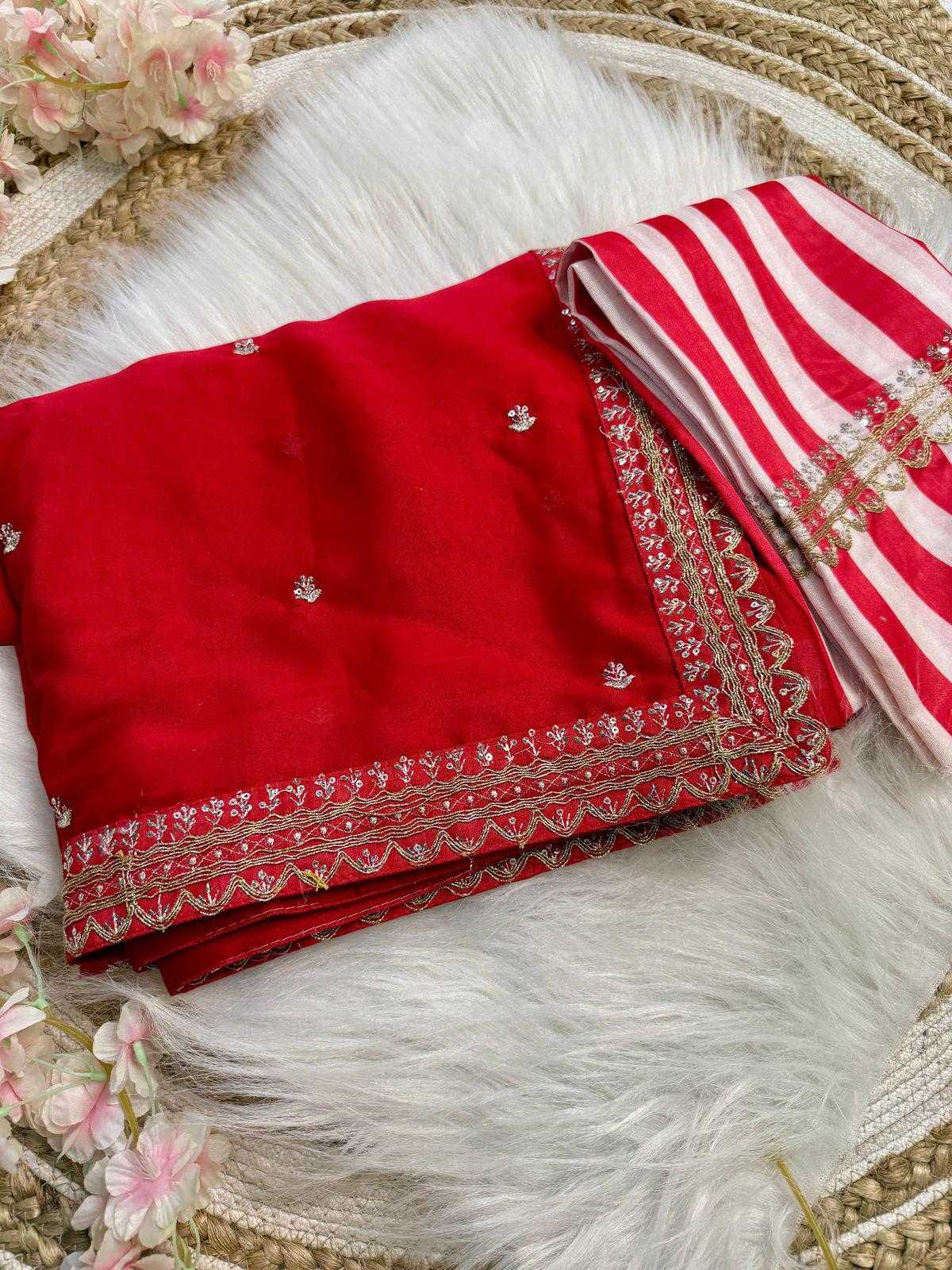 Ynf Soft Silk RIN164 Red Silk Sarees Wholesale Soft Silk Sarees Embroidered Silk Sarees Red Silk Sarees Manufacturer