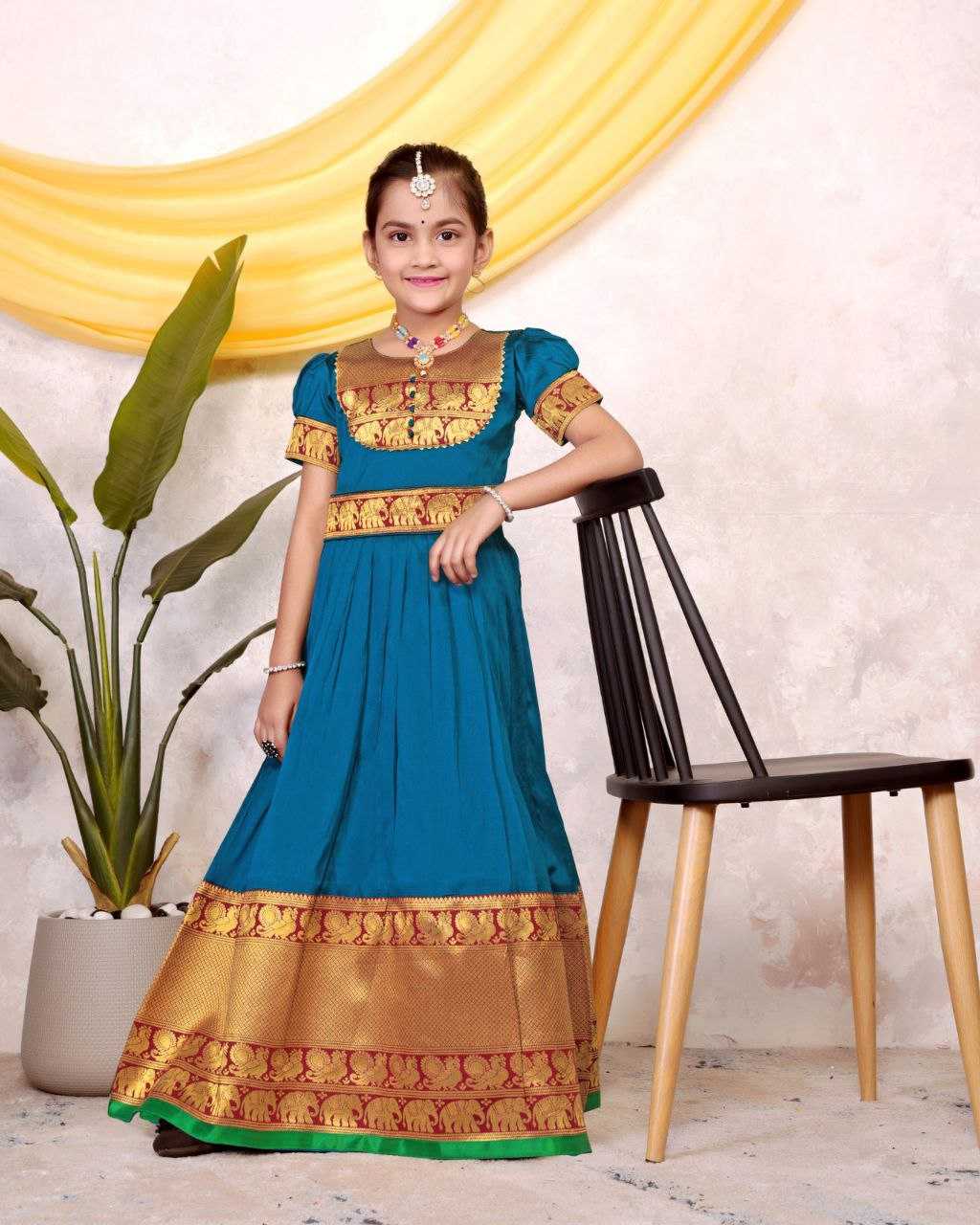 Ynf Soft Tapeta Silk KESH461 116 Kids Wear Festive Collections Wholesale Kids Traditional Outfits Kids Lehenga Choli Kids Silk Dress Manufacturer
