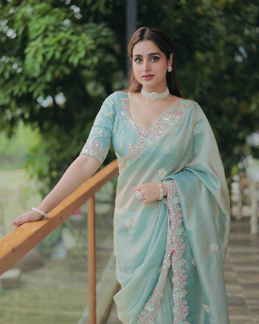 Ynf Space Silk KESH151 5487 Sarees Wholesale Party Wear Sarees Fancy Sarees Sequence Sarees Embroidered Sarees Manufacturer