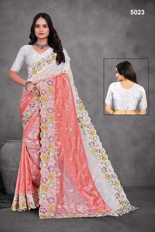 Ynf Tissue KESH114 5023 Sarees Wholesale Designer Sarees Embroidered Sarees Cutwork Saree Manufacturer