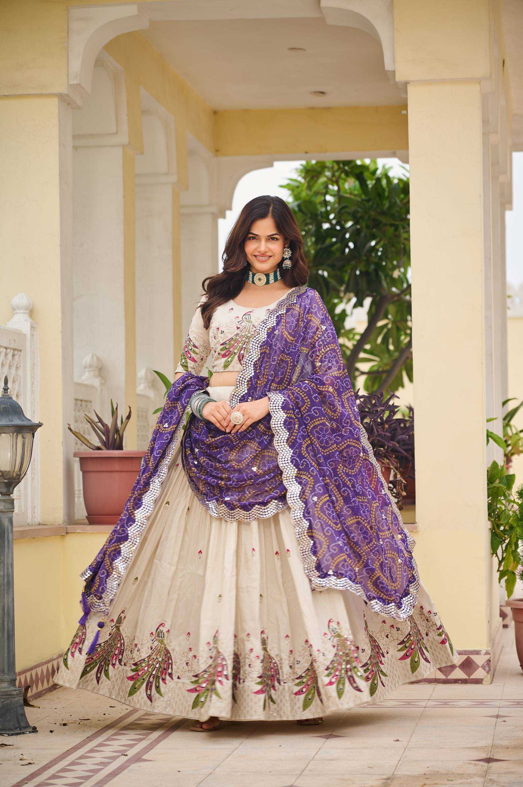 Ynf Tissue Silk KESH498 102 Lehengas Festive Collections Wholesale Thread Work Lehenga Navratri Chaniya Choli Manufacturer