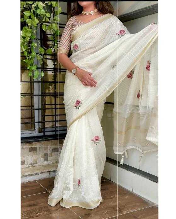 Ynf Tissue Silk KESH500 Rosy Silk Sarees Festive Collections Wholesale Silk Sarees For Weddings White Silk Sarees Onam Collections Manufacturer