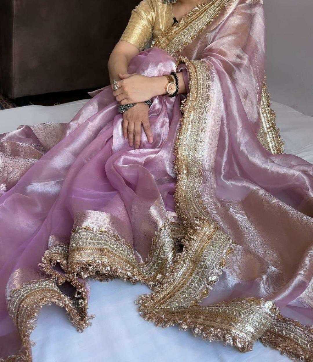 Ynf Tissue Silk KESH525 MAHARANI TISSUE LACE PURPLE Silk Sarees Wholesale Banarasi Silk Sarees Manufacturer