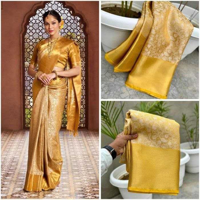 Ynf Tissue Silk KESH525 WHITE FLOWERS Silk Sarees Wholesale Party Wear Silk Sarees Banarasi Silk Sarees With Zari Work Manufacturer