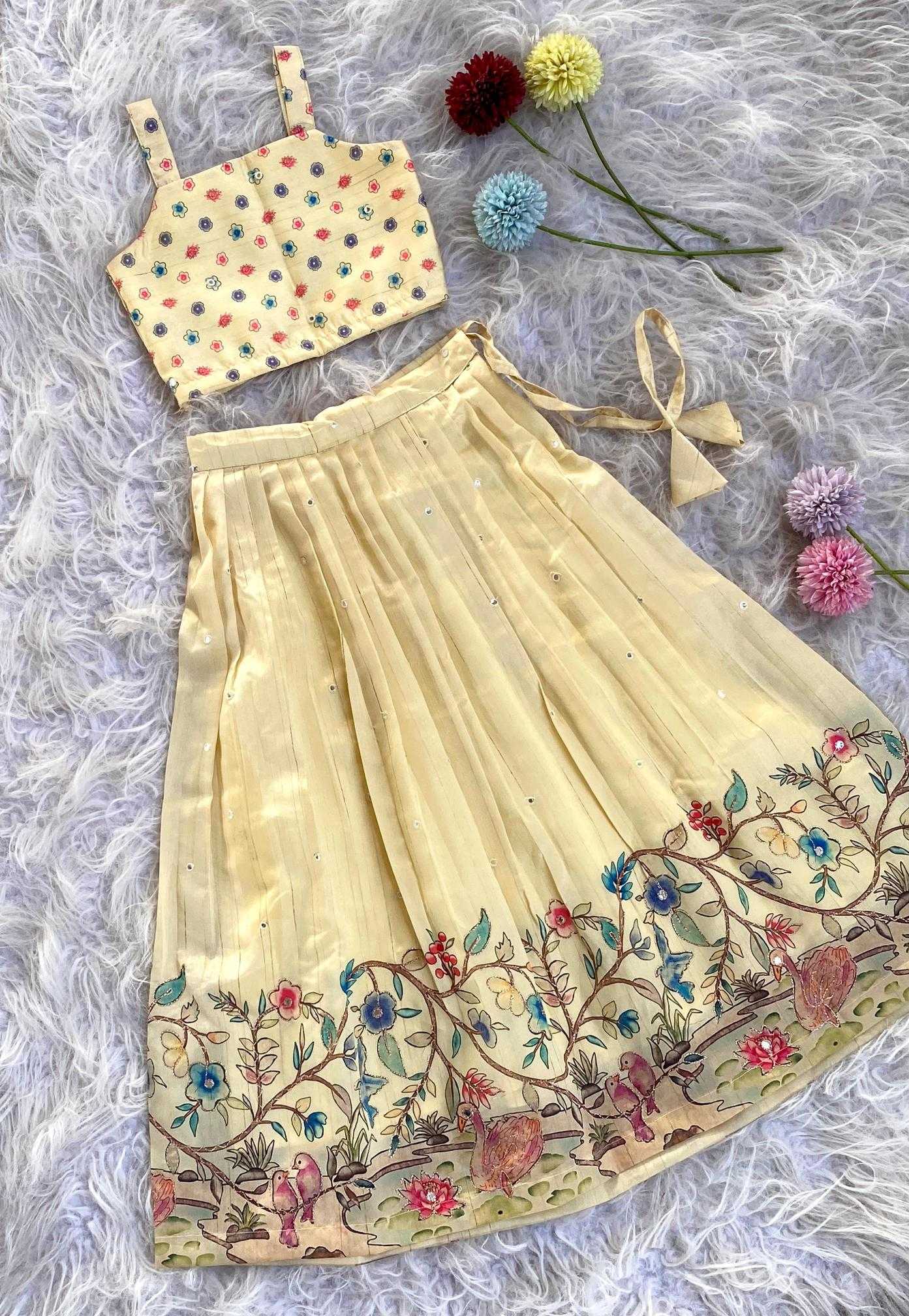Ynf Tussar Silk KESH249 KLY120525 Kids Wear Wholesale Kids Lehenga Kids Lehenga Choli Baby Girl Lehenga Manufacturer