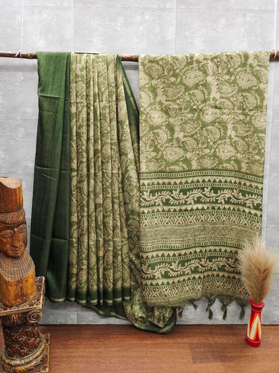 Ynf Tussar Silk KESH505 MONIKA KERI Sarees Wedding Collections Festive Collections Wholesale Block Print Sarees Zari Border Sarees Silk Sarees Manufacturer