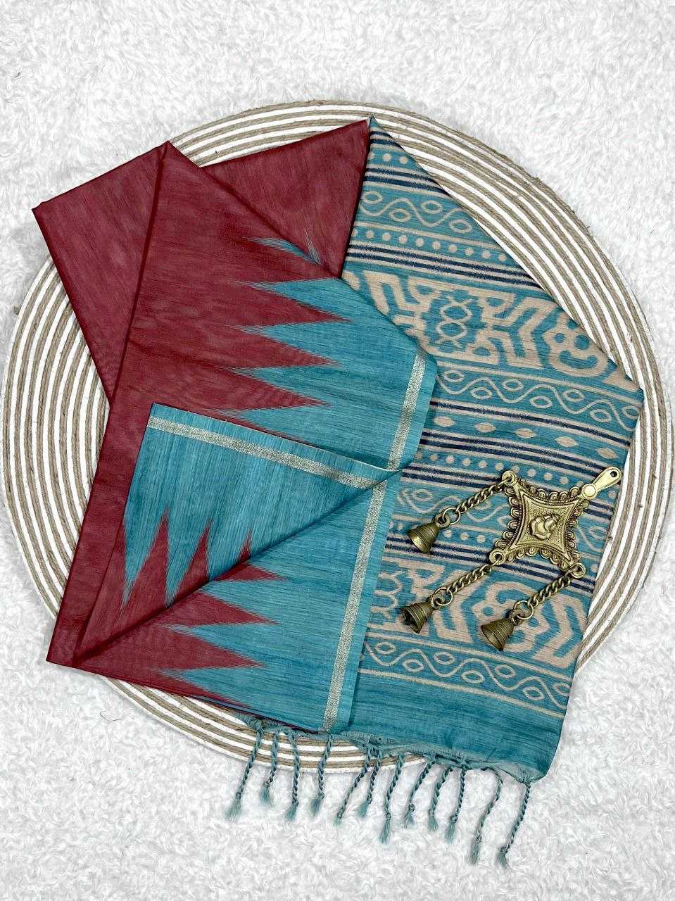 Ynf Tussar Silk KESH505 monika temple Sarees Wholesale Designer Sarees Party Wear Sarees Fancy Sarees Manufacturer
