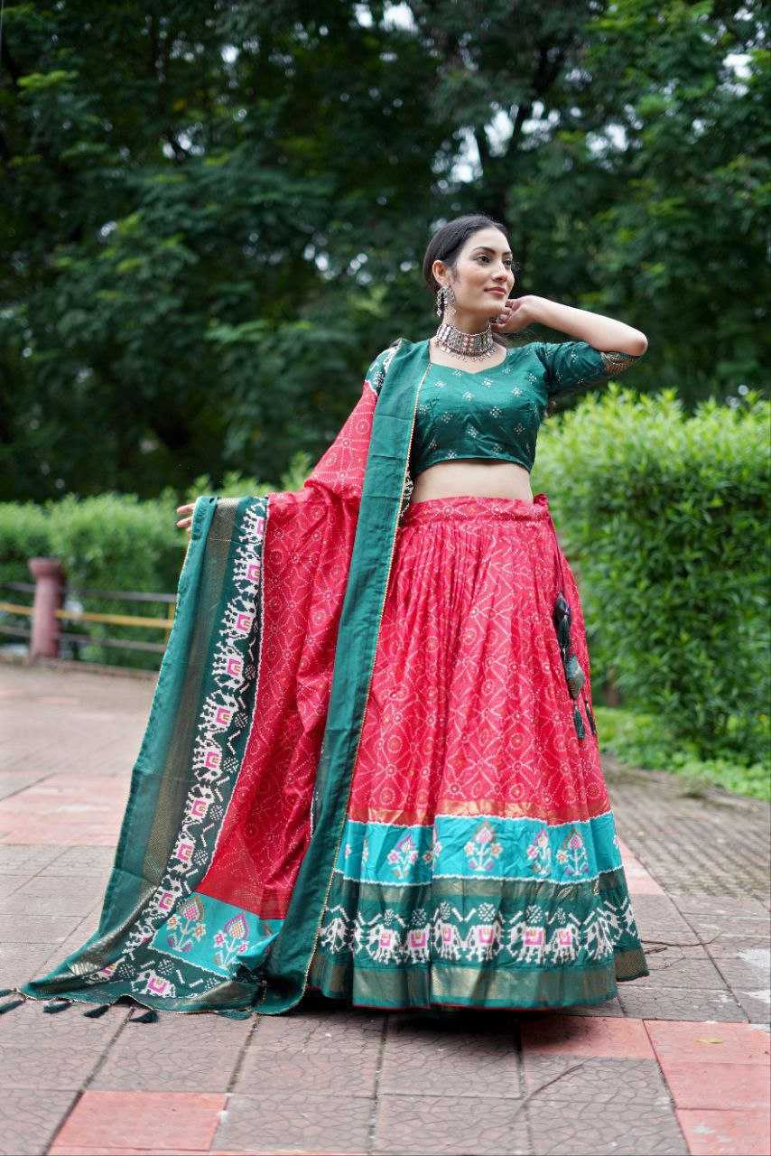 Ynf Tussar Silk KESH511 Ekta bandhni Lehengas Wholesale Traditional Lehenga Silk Lehenga Printed Lehenga Manufacturer