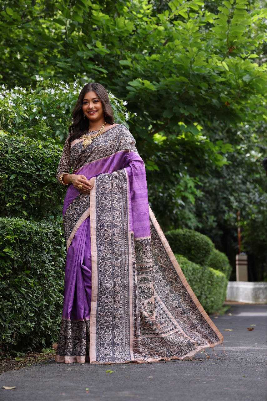Ynf Tussar Silk KESH532 Yogita 103 Silk Sarees Wholesale Tussar Silk Sarees Printed Silk Saree Manufacturer