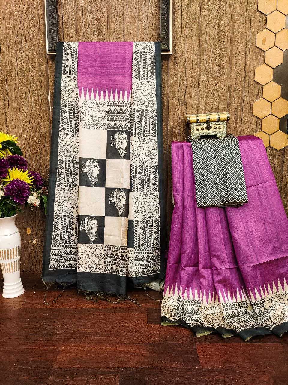 Ynf Tussar Silk KESH532 YOGITA 106 Sarees Wedding Collections Festive Collections Wholesale Printed Sarees Madhubani Sarees Silk Sarees Manufacturer