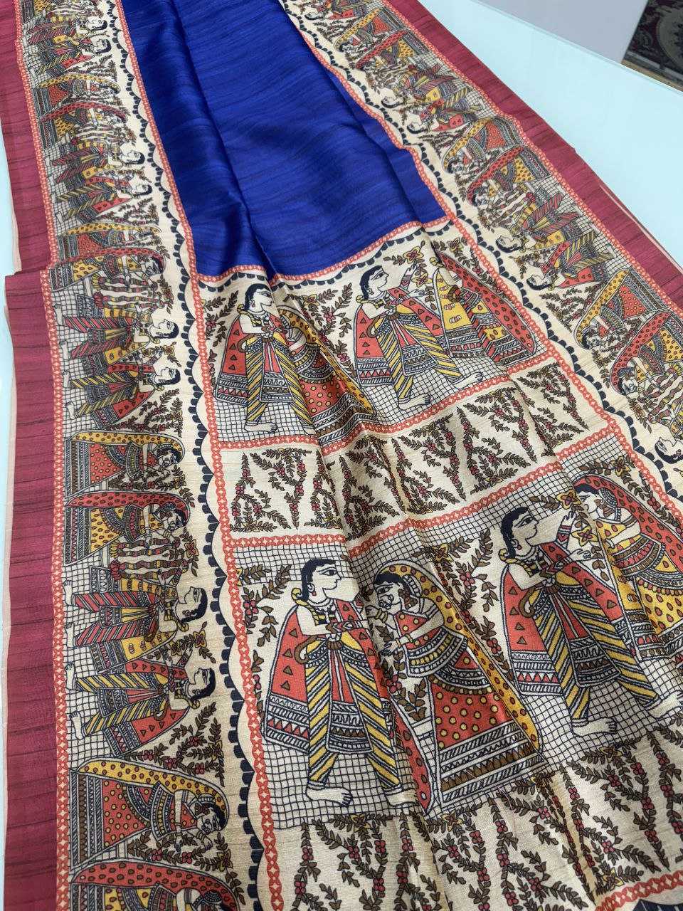 Ynf Tussar Silk KESH532 YOGITA 110 Silk Sarees Wholesale Kalamkari Silk Sarees Manufacturer
