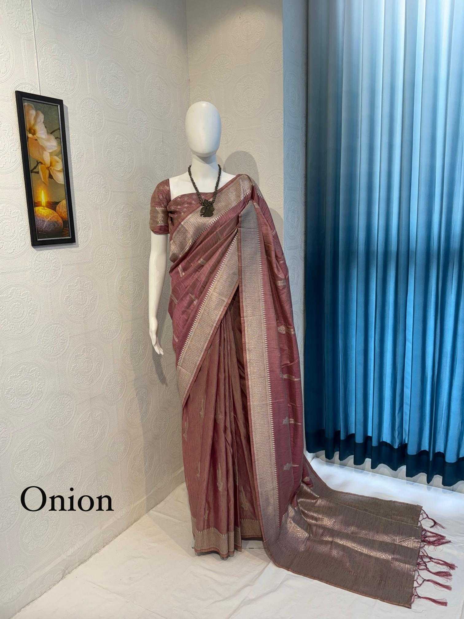 Ynf Tussar Silk RIN118 STERIO Silk Sarees Wholesale Tussar Silk Sarees Designer Silk Sarees Zari Border Silk Sarees Manufacturer