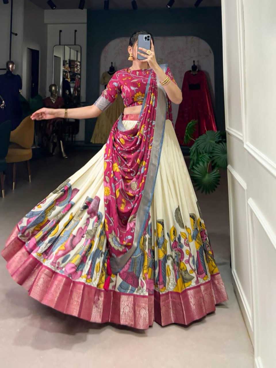 Ynf Tussar Silk RIN207 1568 Lehengas Wholesale Traditional Lehenga Silk Lehenga Printed Lehenga Manufacturer