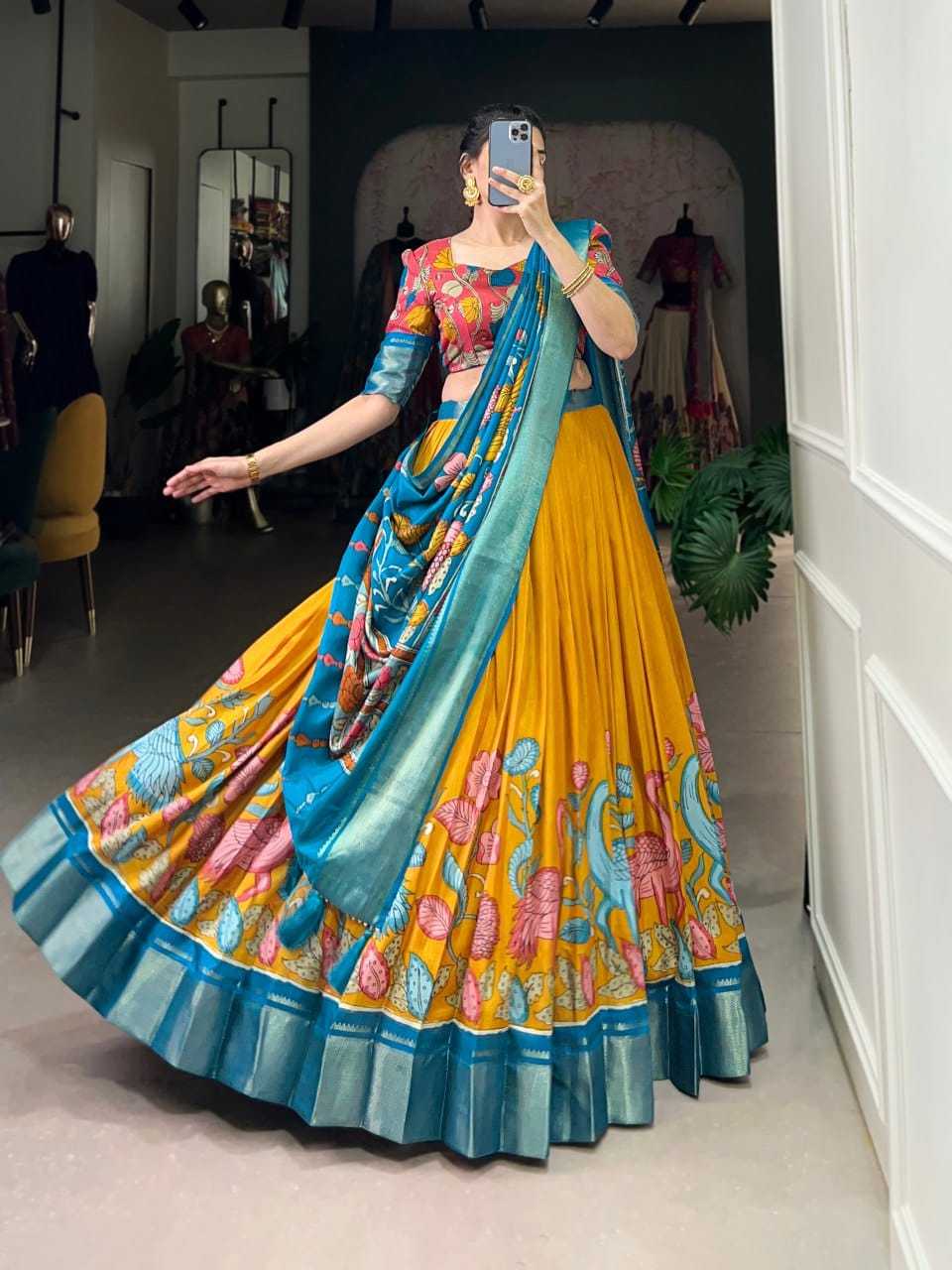 Ynf Tussar Silk RIN207 1569 Lehengas Wedding Collections Festive Collections Wholesale Silk Lehenga Printed Lehenga Lehenga With Blouse Manufacturer