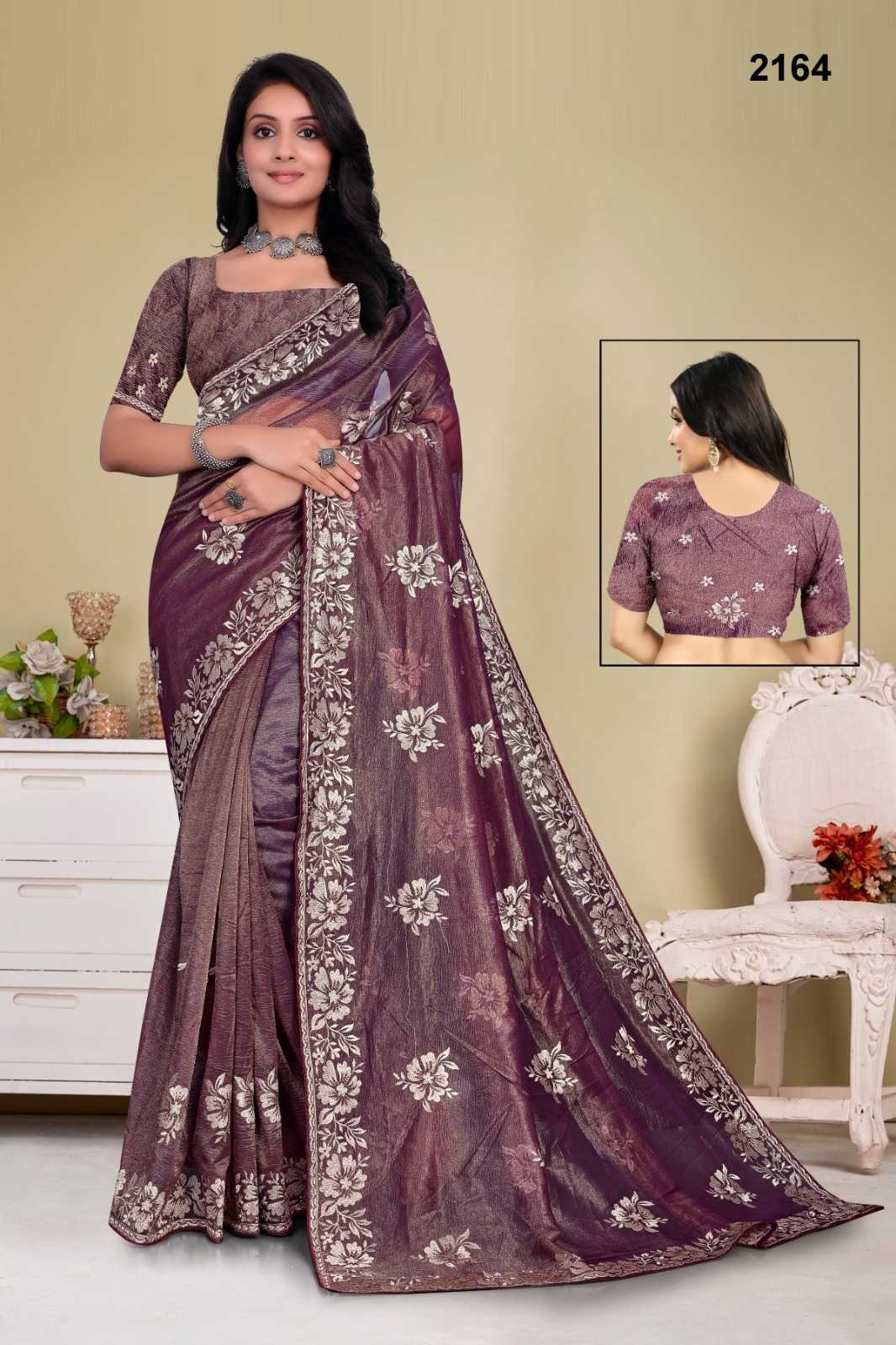 Ynf Twill Net KESH114 2164 Sarees Wholesale Net Sarees Embroidered Sarees Stone Work Saree Manufacturer