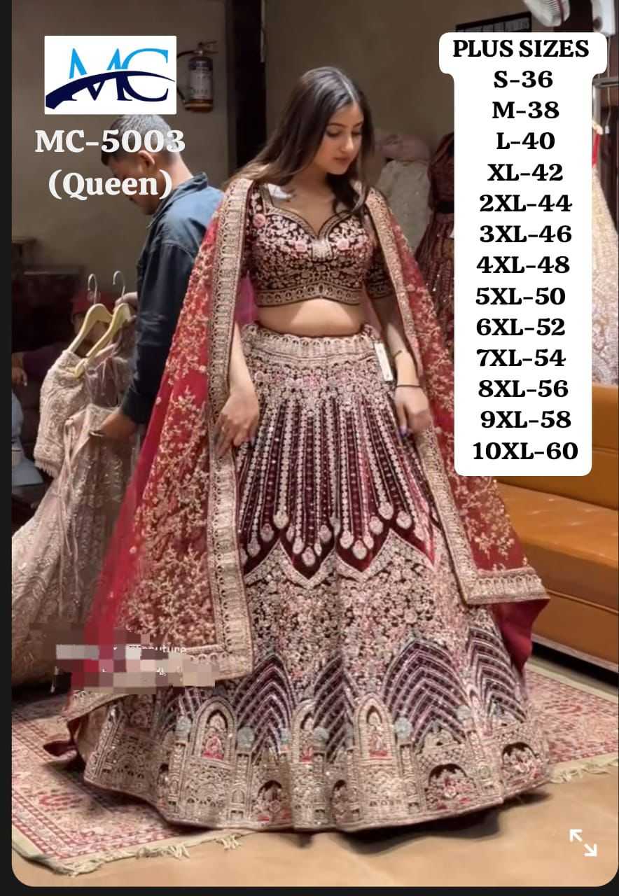 Ynf Velvet KESH494 QUEEN Lehengas Plus Size Collections Wholesale Embroidered Lehenga Velvet Lehenga Zari Work Lehenga Manufacturer