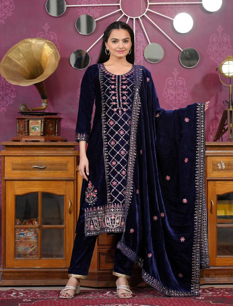 Ynf Velvet RIN232 31 Suits & Dresses Wholesale Velvet Suits Embroidery Suits Party wear suits Manufacturer