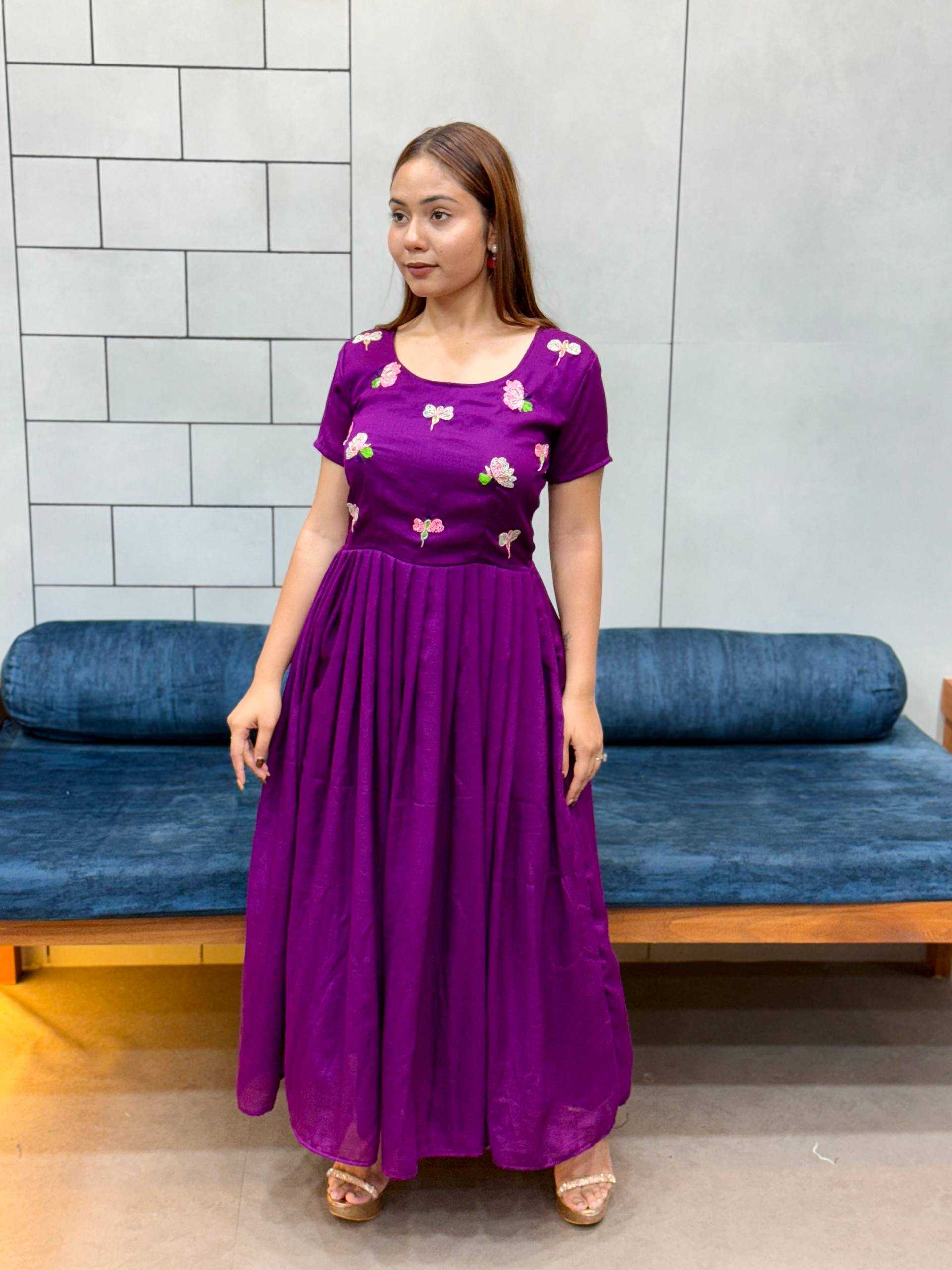 Ynf Vichitra Silk KESH485 81 Gowns Wholesale Fancy Gowns Embroidery Gowns Anarkali Gown Manufacturer