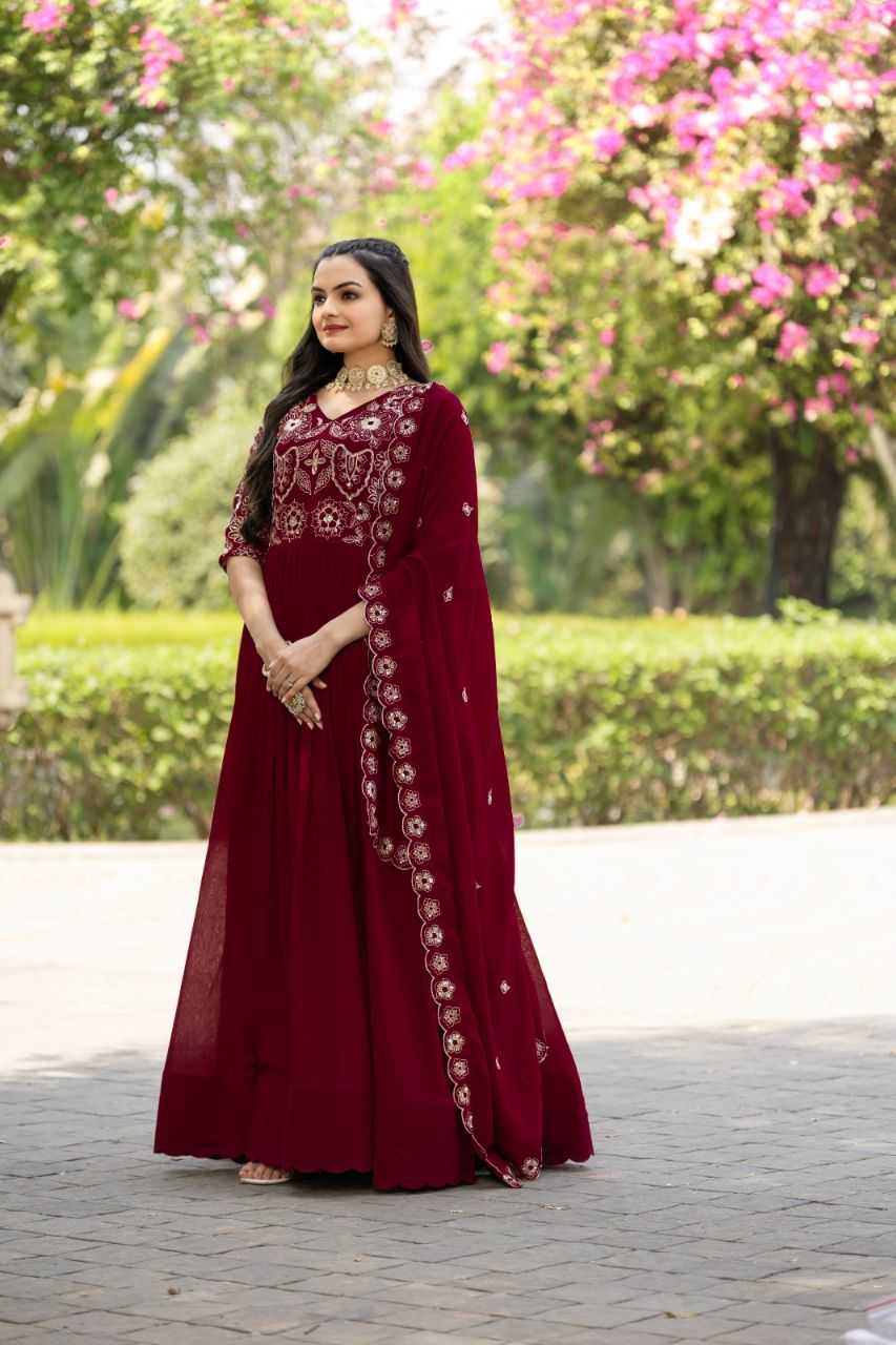 Ynf Vichitra Silk KESH507 1021 Gowns Wholesale Fancy Gowns Embroidery Gowns Designer Gowns Manufacturer