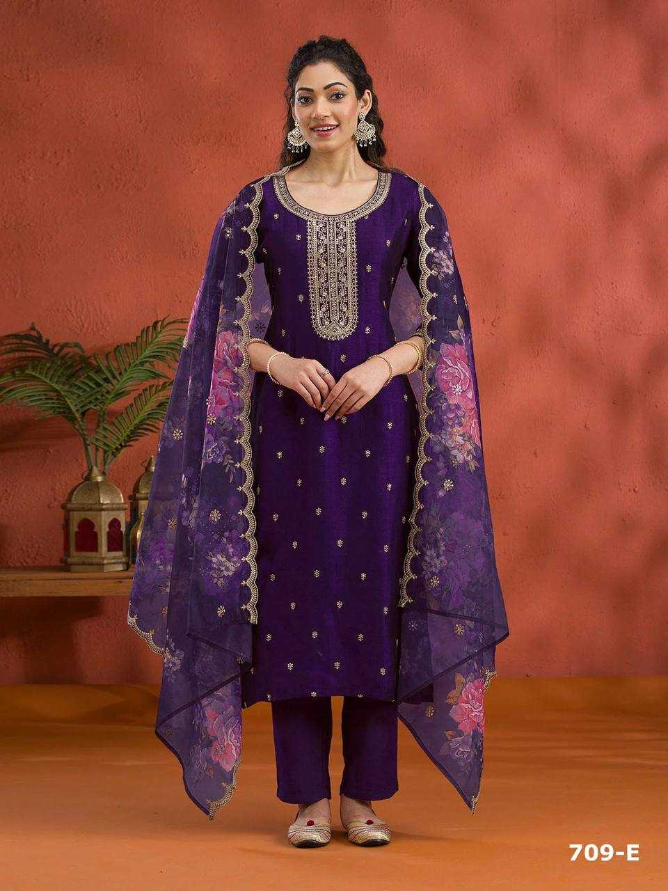 Ynf Vichitra Silk RIN131 709 Suits & Dresses Wedding Collections Festive Collections Wholesale Ladies Silk Suit Suit Material Embroidered Suits Manufacturer