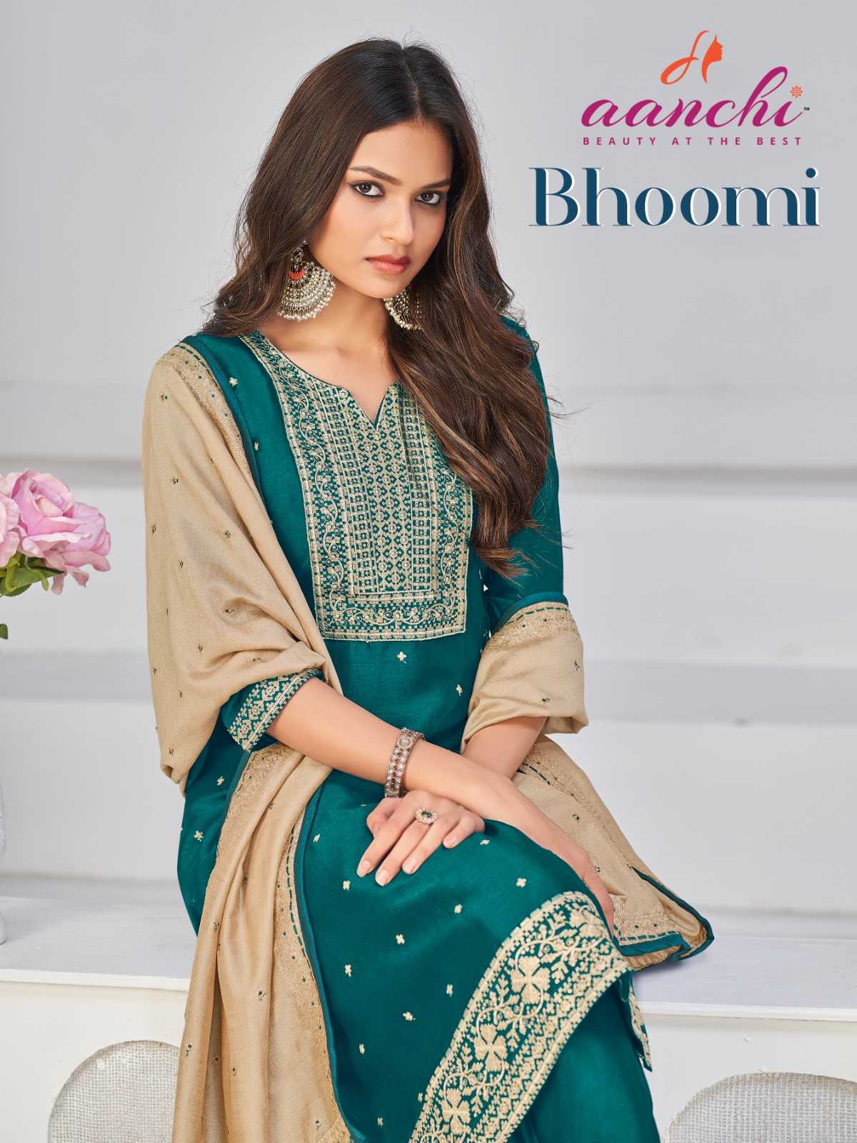 Ynf Vichitra Silk RIN190 AANCHI-BHOOMI Setwise Collections Wholesale Dresses & Suits Catalogs Manufacturer