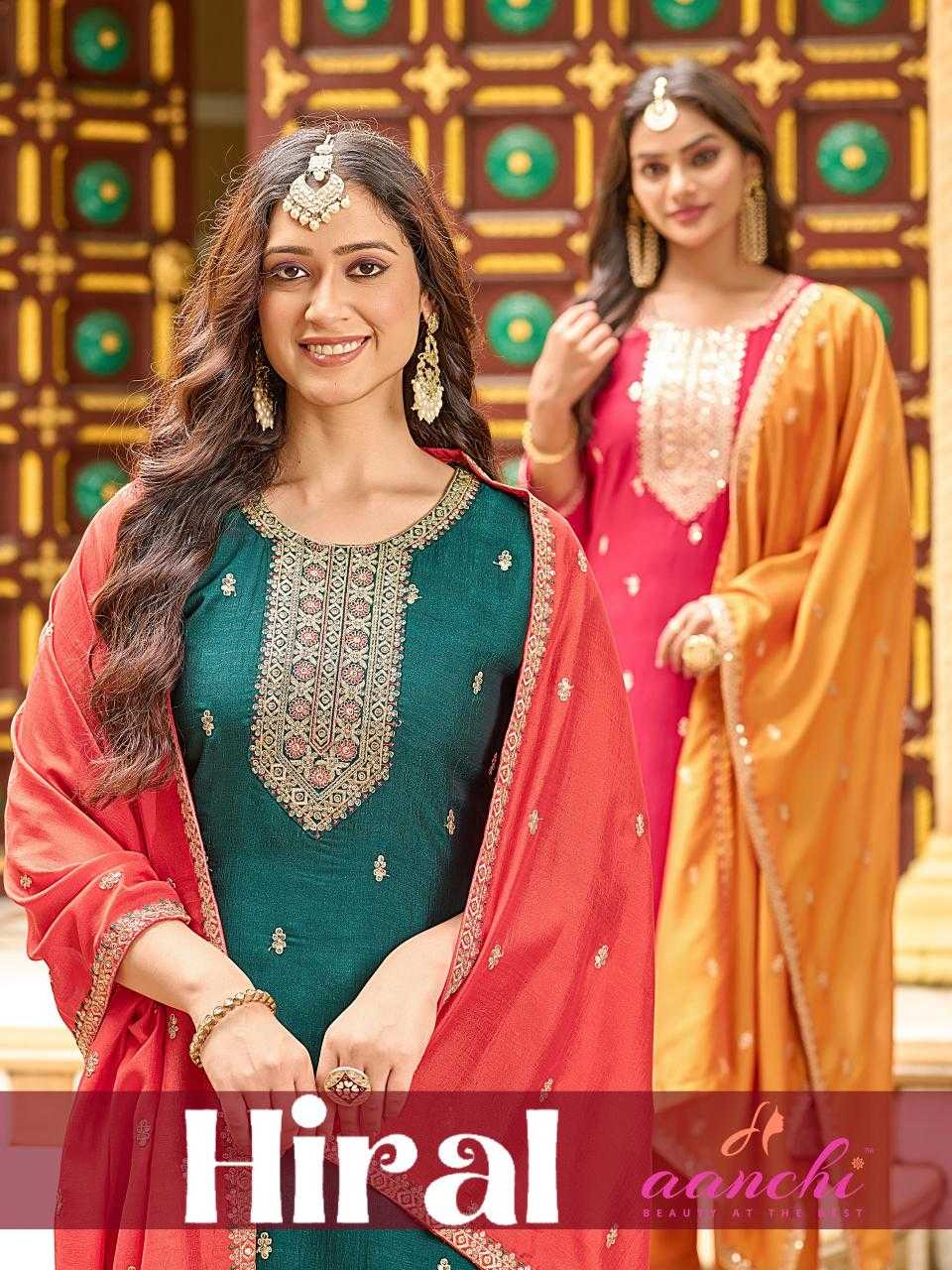 Ynf Vichitra Silk RIN190 AANCHI-HIRAL Setwise Collections Wholesale Kurtis Catalogs Manufacturer