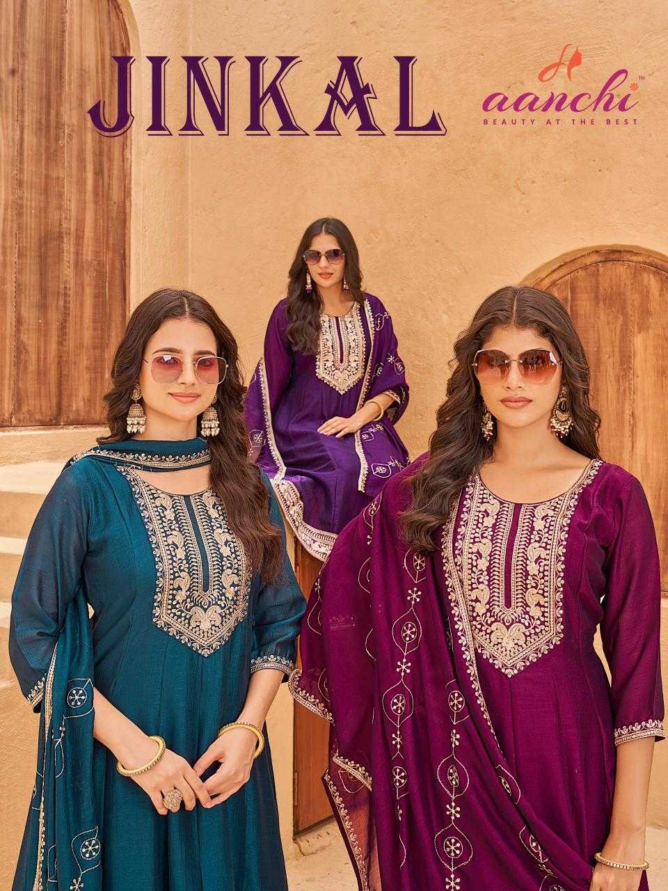 Ynf Vichitra Silk RIN190 AANCHI-JINKAL Setwise Collections Wholesale Gowns Catalogs Manufacturer