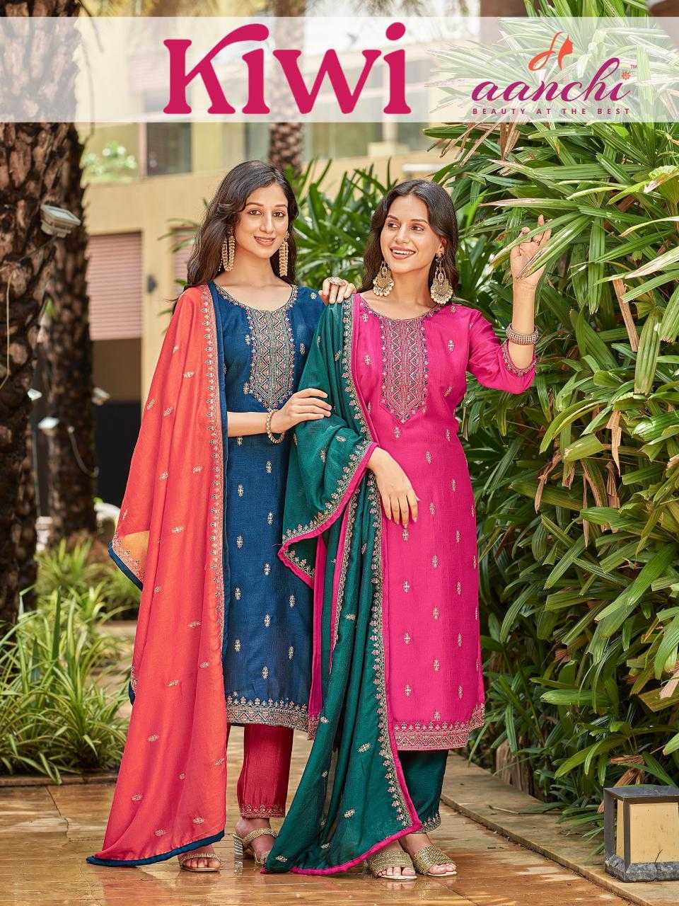 Ynf Vichitra Silk RIN190 AANCHI-KIWI Setwise Collections Wholesale Dresses & Suits Catalogs Manufacturer