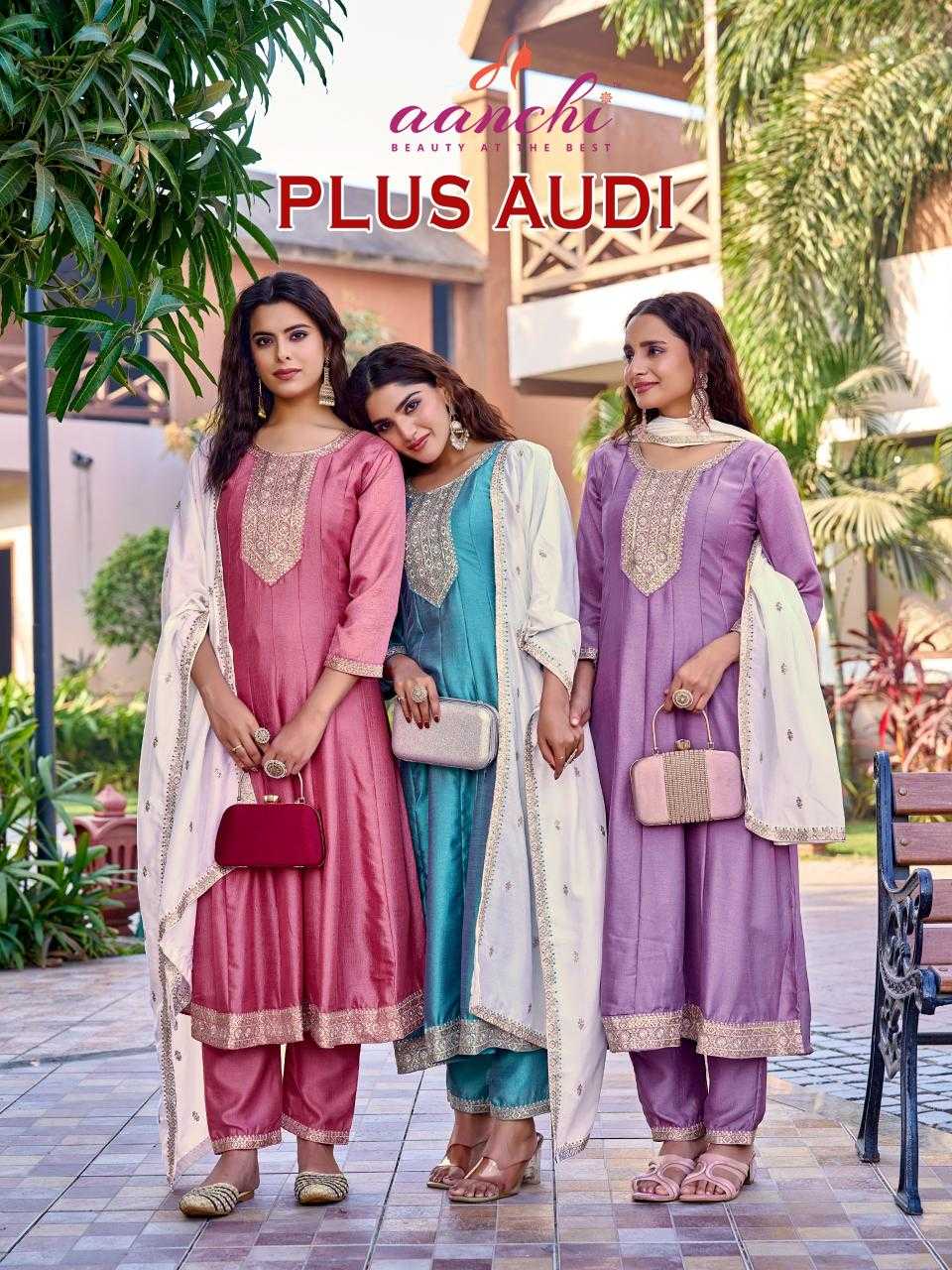 Ynf Vichitra Silk RIN190 AANCHI-PLUS AUDI Setwise Collections Wholesale Gowns Catalogs Manufacturer