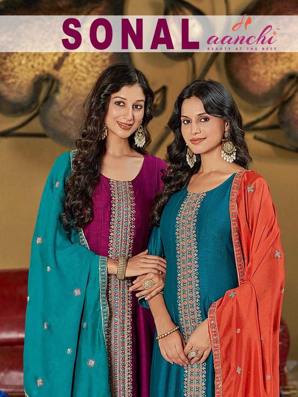 Ynf Vichitra Silk RIN190 AANCHI-SONAL Setwise Collections Wholesale Dresses & Suits Catalogs Manufacturer