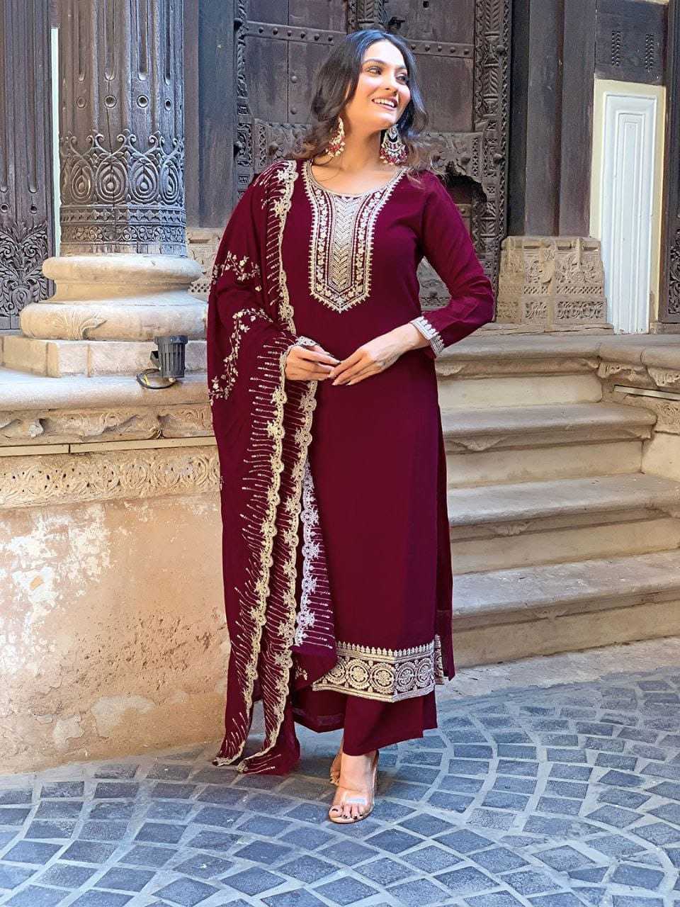 Ynf Vichitra Silk RIN222 BS-89 Suits & Dresses Plus Size Collections Wholesale Embroidery Suits Designer Suits Silk Suits Manufacturer