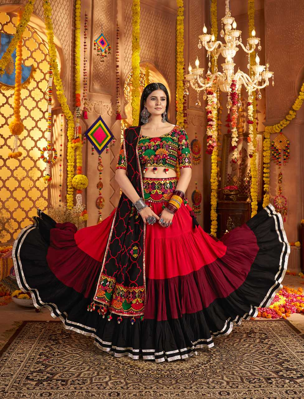 Ynf Viscose RIN202 11021 Lehengas Western Wears Festive Collections Wholesale Designer Lehenga Choli Mirror Work Lehenga Navratri Chaniya Choli Manufacturer