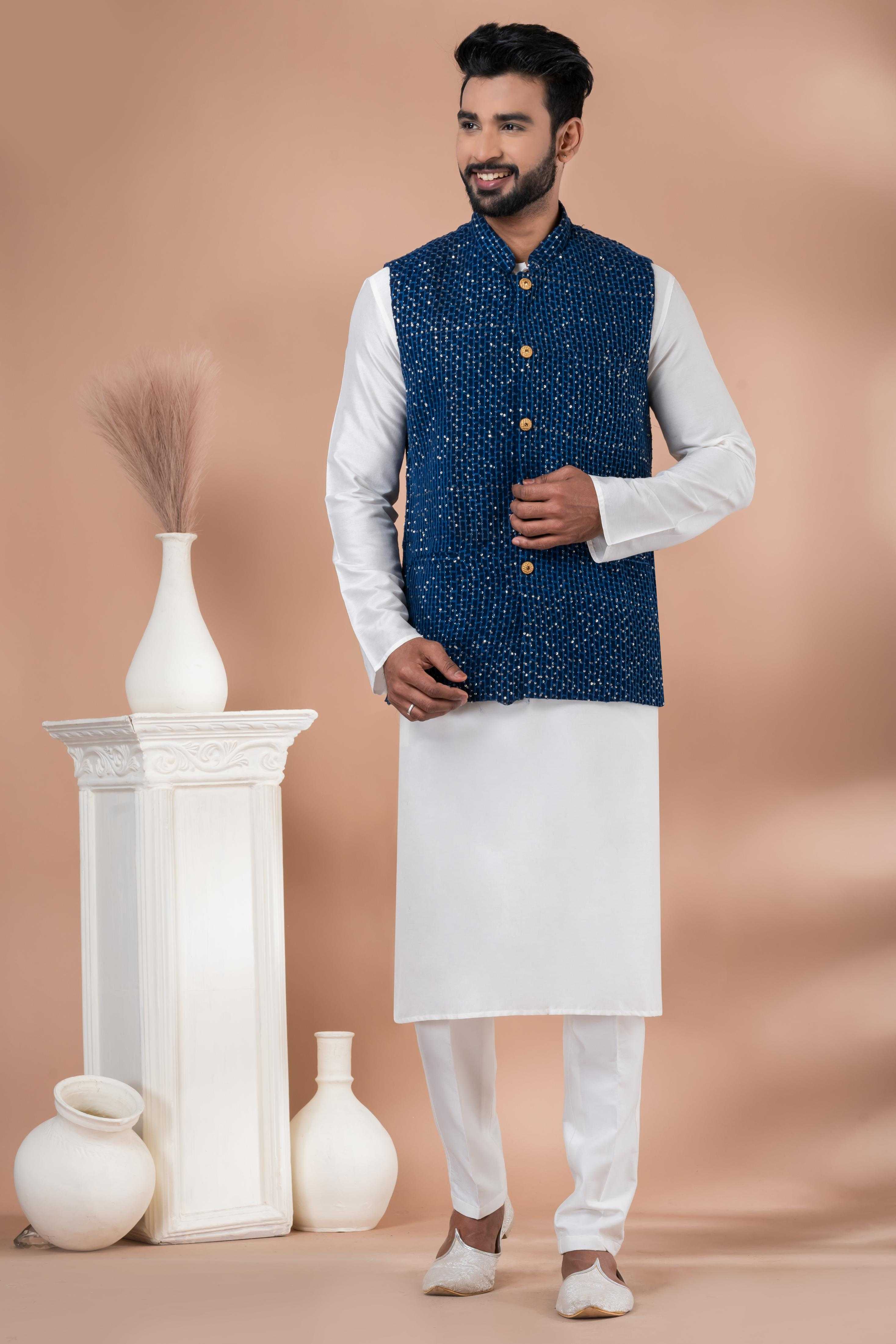 Ynf Viscose RIN223 2351C Mens Wear Festive Collections Wholesale Nehru Jacket Onam Collections Modi Jackets Manufacturer