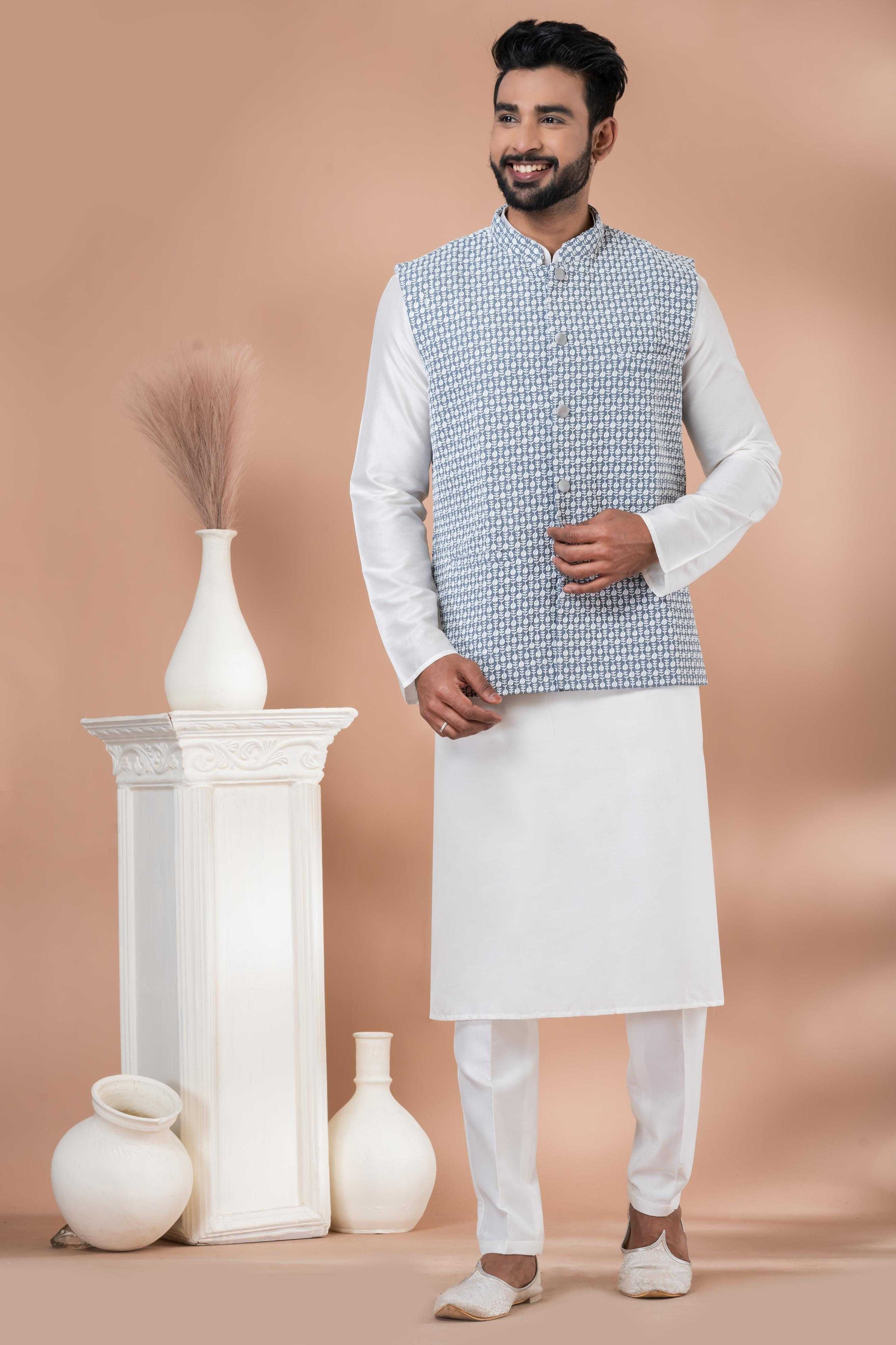 Ynf Viscose RIN223 2352C Mens Wear Festive Collections Wholesale Nehru Jacket Onam Collections Modi Jackets Manufacturer