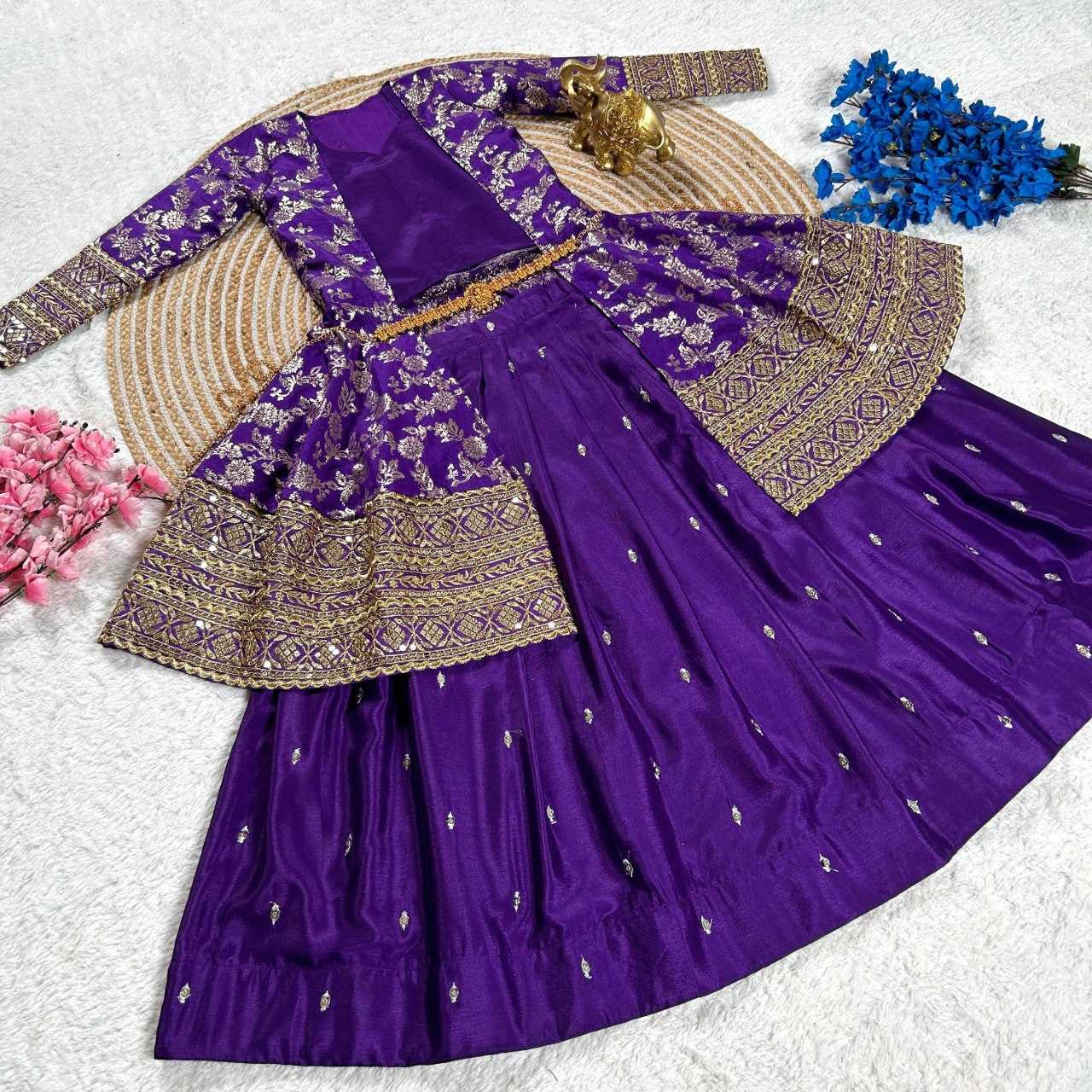 Ynf Zari Silk KESH505 LIMKA Kids Wear Wholesale Kids Wedding Outfits Kids Traditional Jackets Kids Party Wear Ethnic Manufacturer